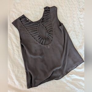 Naked Zebra Sleeveless Flowy Blouse With Sexy Open Strappy Back Medium